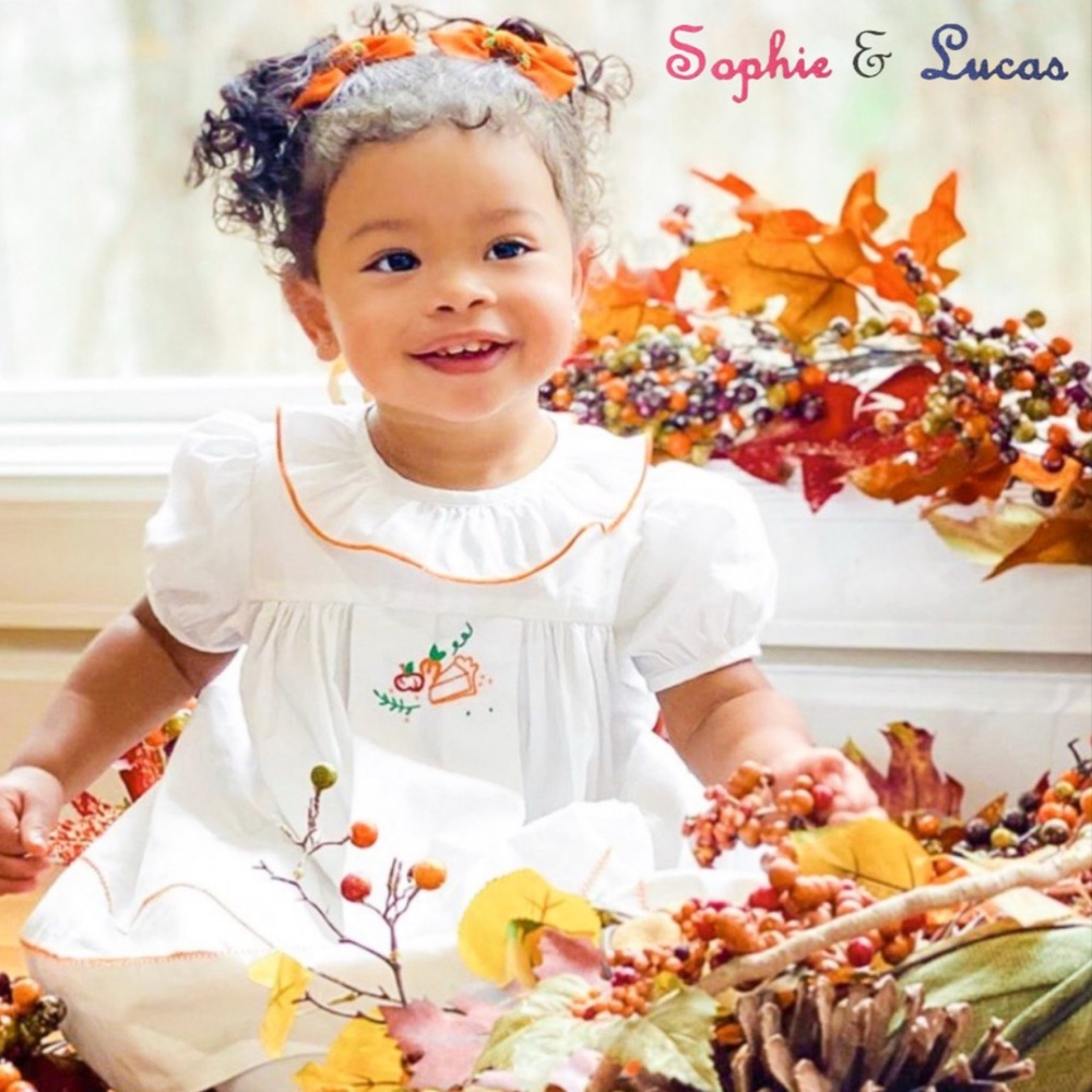 Sophie and Lucas Pumpkin Pie Thanksgiving Dress